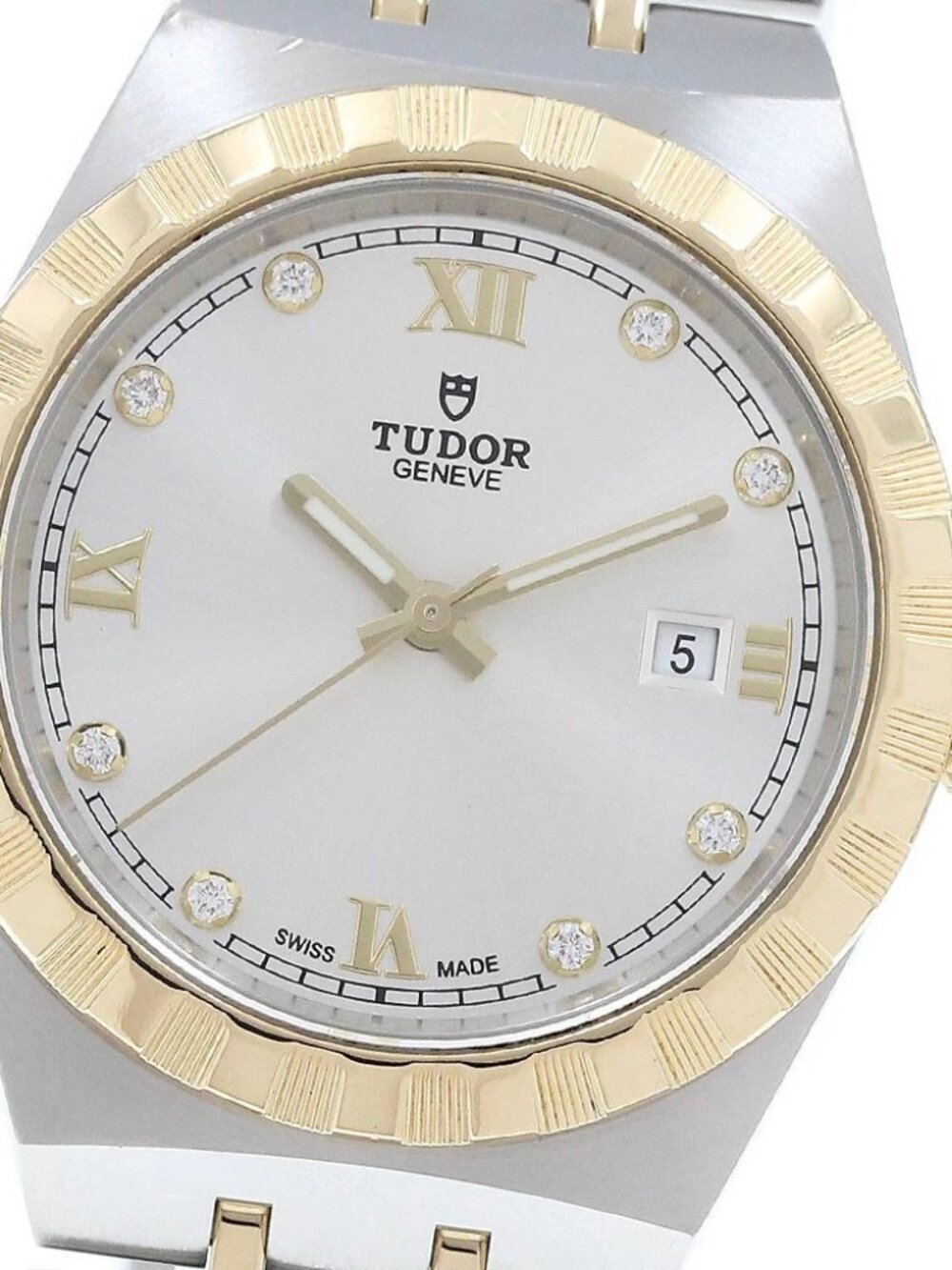 TUDOR Royal 28303 Date 8P diamond Silver Dial Automatic Ladies Watch
